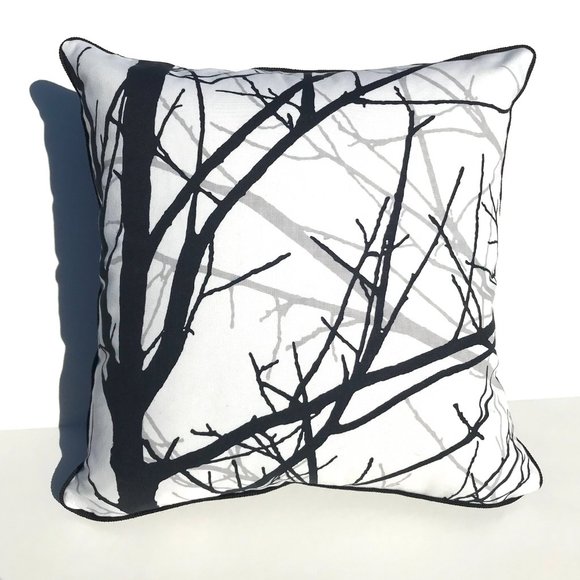 Throw pillow with piping. Zipper enclosure. Includes a down alternative insert. - Picture 1 of 8